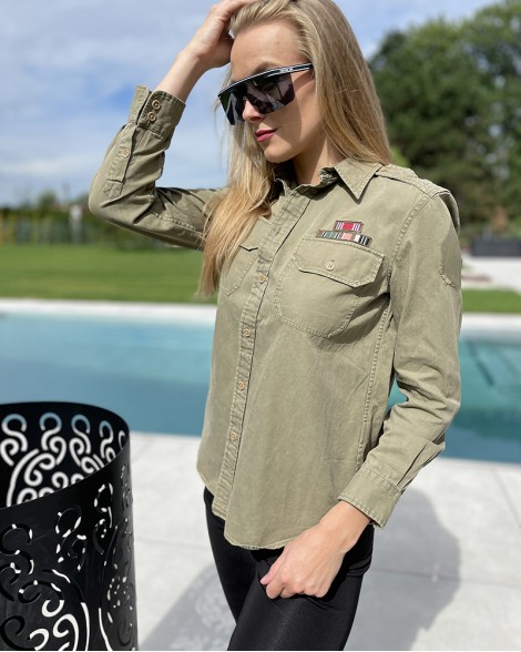 Košile dámská Ralph Lauren khaki